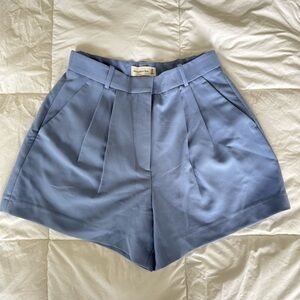 Abercrombie & Fitch High Waist Blue Tailored Shorts